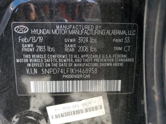 Photo 12 VIN: 5NPD74LF1KH468958 - HYUNDAI ELANTRA SE 