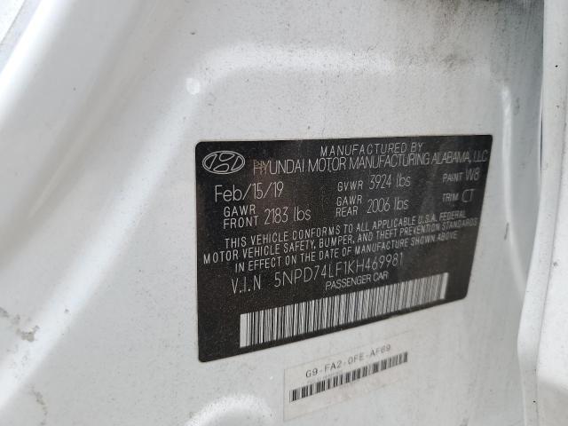 Photo 12 VIN: 5NPD74LF1KH469981 - HYUNDAI ELANTRA SE 