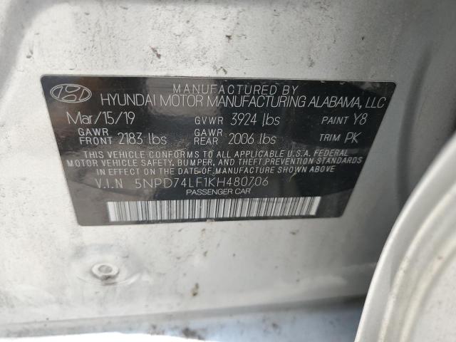 Photo 11 VIN: 5NPD74LF1KH480706 - HYUNDAI ELANTRA 