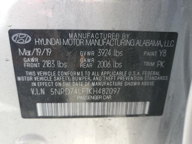 Photo 12 VIN: 5NPD74LF1KH482097 - HYUNDAI ELANTRA SE 