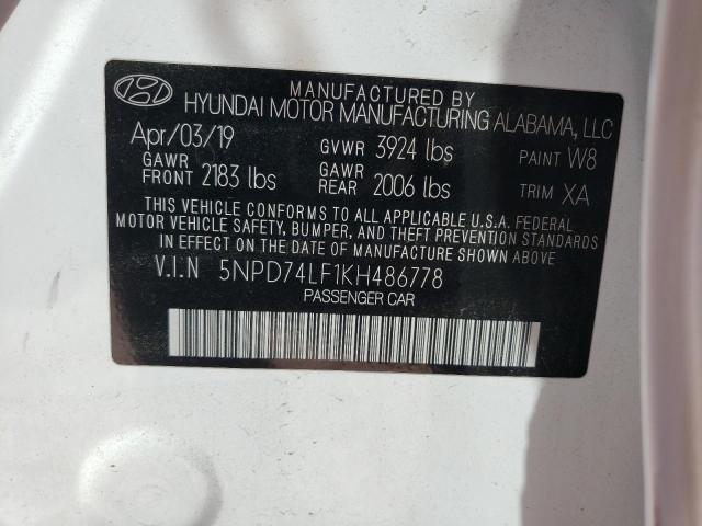 Photo 12 VIN: 5NPD74LF1KH486778 - HYUNDAI ELANTRA SE 