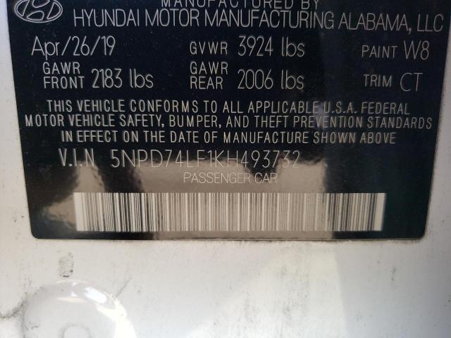 Photo 9 VIN: 5NPD74LF1KH493732 - HYUNDAI ELANTRA SE 