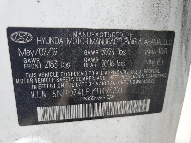 Photo 12 VIN: 5NPD74LF1KH496291 - HYUNDAI ELANTRA 