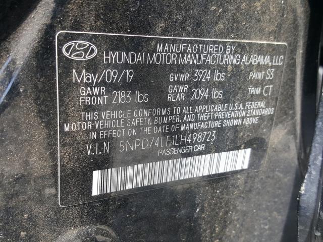 Photo 9 VIN: 5NPD74LF1LH498723 - HYUNDAI ELANTRA SE 