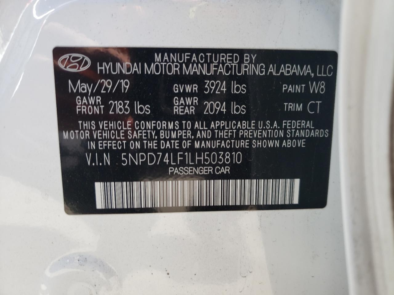 Photo 11 VIN: 5NPD74LF1LH503810 - HYUNDAI ELANTRA 