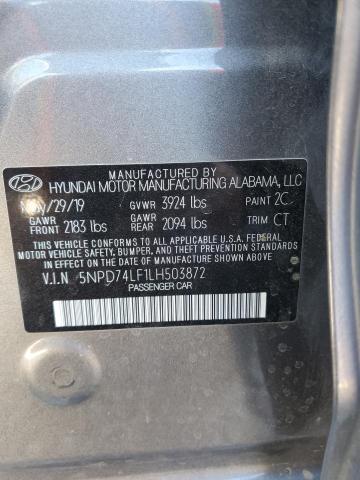 Photo 9 VIN: 5NPD74LF1LH503872 - HYUNDAI ELANTRA SE 