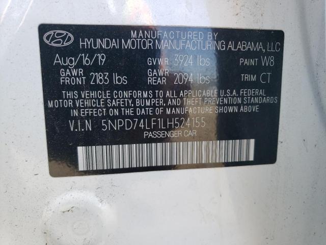 Photo 12 VIN: 5NPD74LF1LH524155 - HYUNDAI ELANTRA SE 