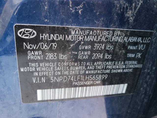 Photo 9 VIN: 5NPD74LF1LH565899 - HYUNDAI ELANTRA SE 