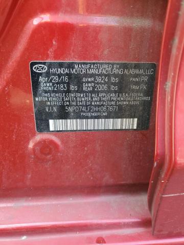 Photo 11 VIN: 5NPD74LF2HH067671 - HYUNDAI ELANTRA SE 