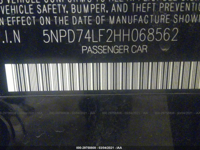 Photo 8 VIN: 5NPD74LF2HH068562 - HYUNDAI ELANTRA 