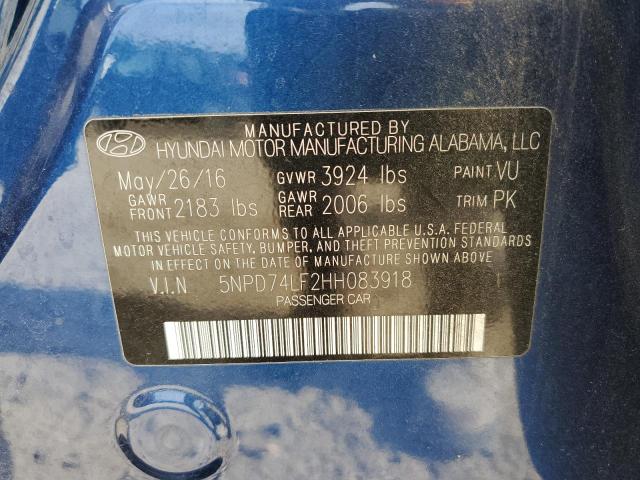 Photo 9 VIN: 5NPD74LF2HH083918 - HYUNDAI ELANTRA SE 