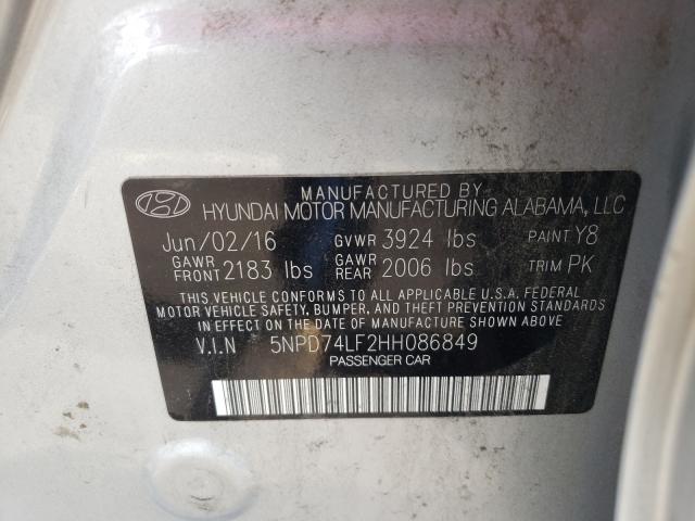 Photo 9 VIN: 5NPD74LF2HH086849 - HYUNDAI ELANTRA SE 