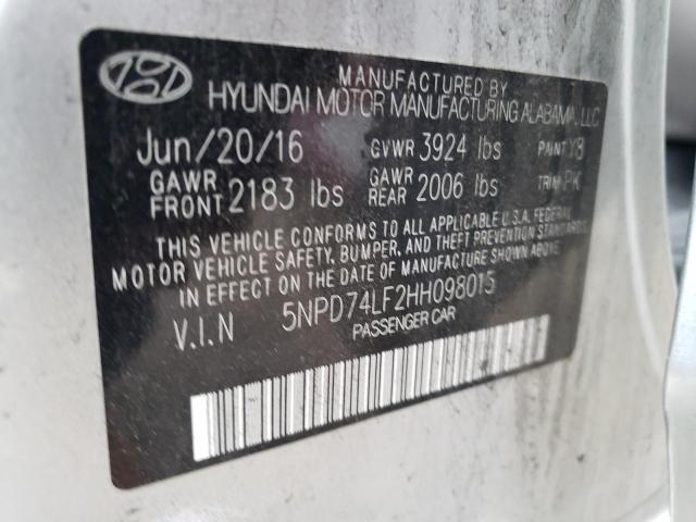 Photo 11 VIN: 5NPD74LF2HH098015 - HYUNDAI ELANTRA 