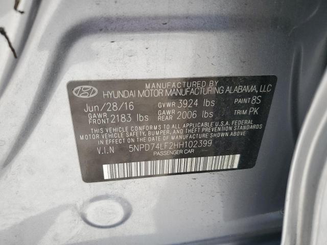 Photo 12 VIN: 5NPD74LF2HH102399 - HYUNDAI ELANTRA 