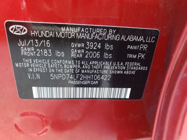 Photo 11 VIN: 5NPD74LF2HH106422 - HYUNDAI ELANTRA 