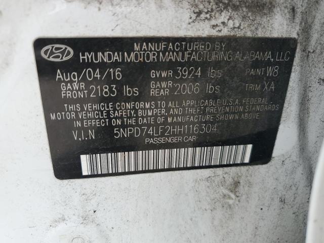 Photo 12 VIN: 5NPD74LF2HH116304 - HYUNDAI ELANTRA SE 