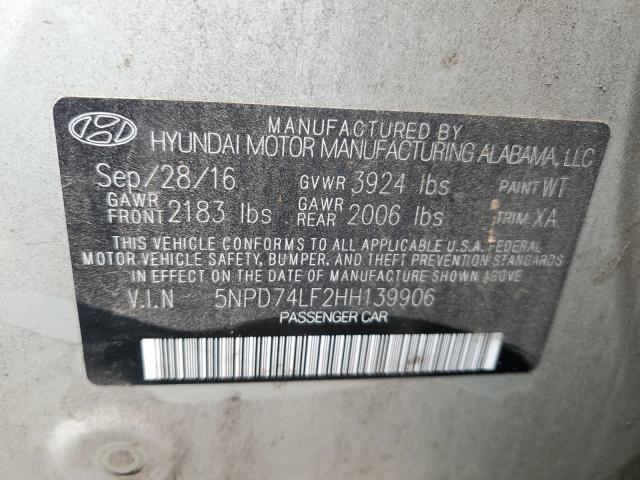 Photo 11 VIN: 5NPD74LF2HH139906 - HYUNDAI ELANTRA SE 