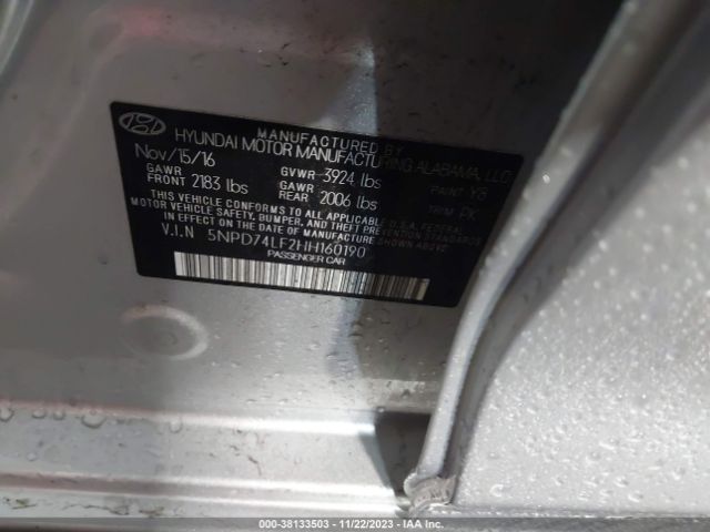 Photo 8 VIN: 5NPD74LF2HH160190 - HYUNDAI ELANTRA 