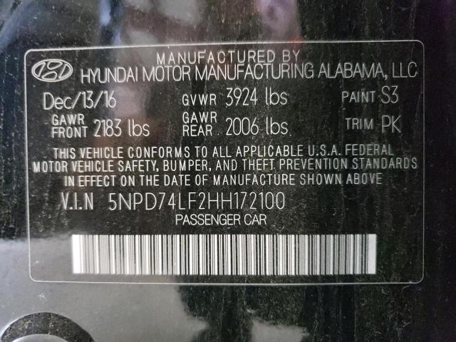 Photo 11 VIN: 5NPD74LF2HH172100 - HYUNDAI ELANTRA 