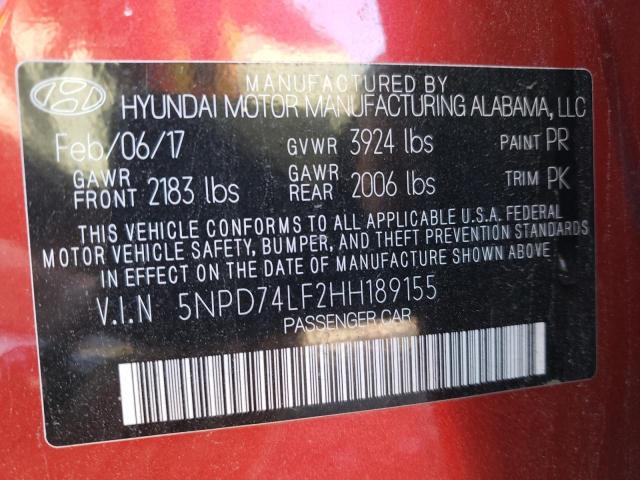 Photo 11 VIN: 5NPD74LF2HH189155 - HYUNDAI ELANTRA 