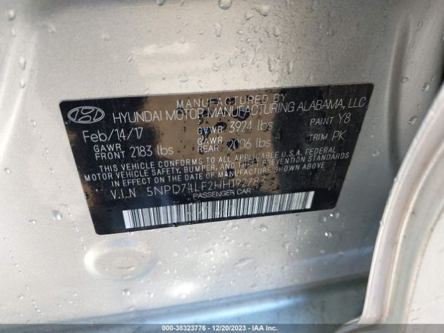 Photo 8 VIN: 5NPD74LF2HH192783 - HYUNDAI ELANTRA 