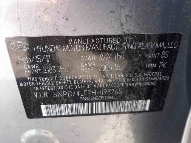 Photo 9 VIN: 5NPD74LF2HH193268 - HYUNDAI ELANTRA 