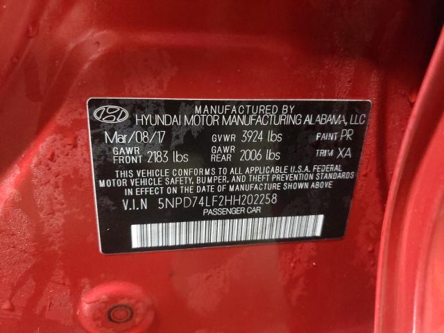 Photo 9 VIN: 5NPD74LF2HH202258 - HYUNDAI ELANTRA 