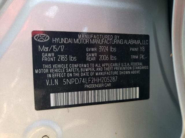 Photo 11 VIN: 5NPD74LF2HH205287 - HYUNDAI ELANTRA SE 