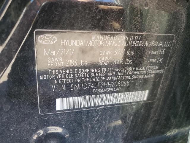 Photo 11 VIN: 5NPD74LF2HH208058 - HYUNDAI ELANTRA 