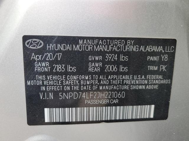 Photo 11 VIN: 5NPD74LF2JH221060 - HYUNDAI ELANTRA 