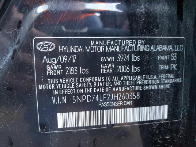 Photo 12 VIN: 5NPD74LF2JH260358 - HYUNDAI ELANTRA SE 