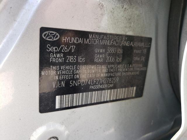 Photo 11 VIN: 5NPD74LF2JH278259 - HYUNDAI ELANTRA 