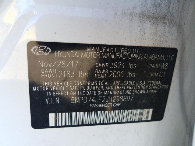 Photo 9 VIN: 5NPD74LF2JH298897 - HYUNDAI ELANTRA SE 