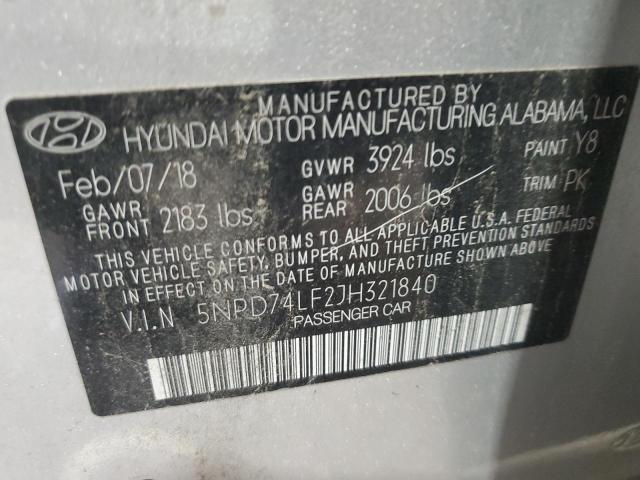 Photo 11 VIN: 5NPD74LF2JH321840 - HYUNDAI ELANTRA 