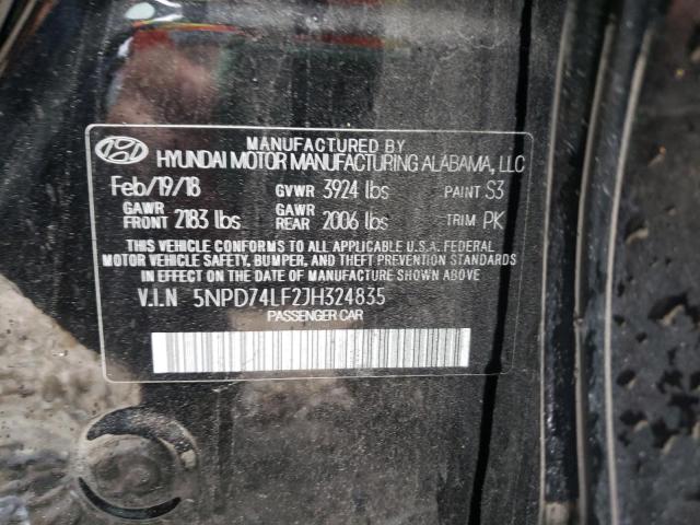 Photo 9 VIN: 5NPD74LF2JH324835 - HYUNDAI ELANTRA SE 