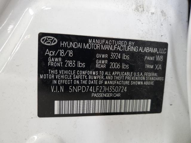 Photo 9 VIN: 5NPD74LF2JH350724 - HYUNDAI ELANTRA 