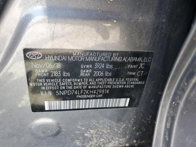 Photo 12 VIN: 5NPD74LF2KH429814 - HYUNDAI ELANTRA 