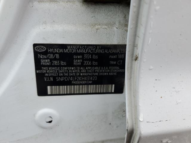 Photo 12 VIN: 5NPD74LF2KH431420 - HYUNDAI ELANTRA SE 