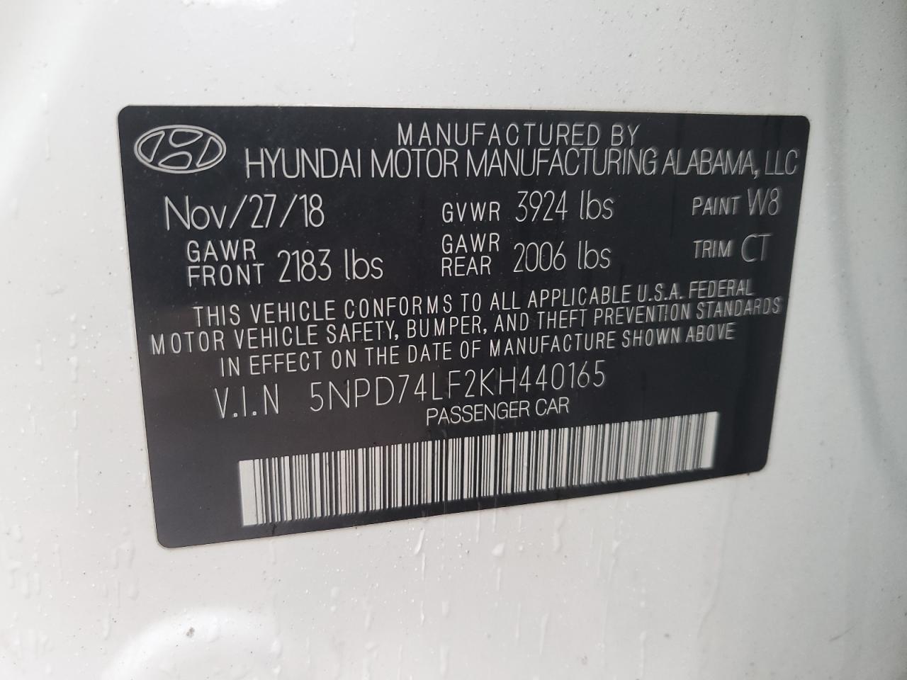 Photo 11 VIN: 5NPD74LF2KH440165 - HYUNDAI ELANTRA 