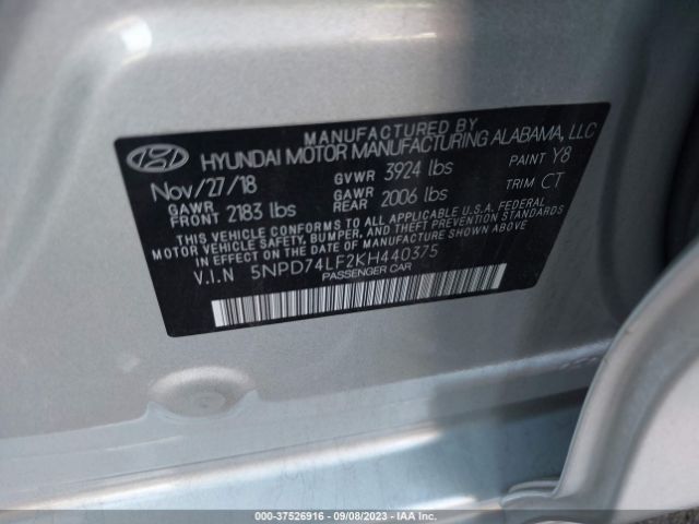 Photo 8 VIN: 5NPD74LF2KH440375 - HYUNDAI ELANTRA 