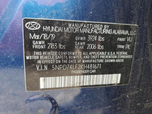 Photo 12 VIN: 5NPD74LF2KH481671 - HYUNDAI ELANTRA SE 