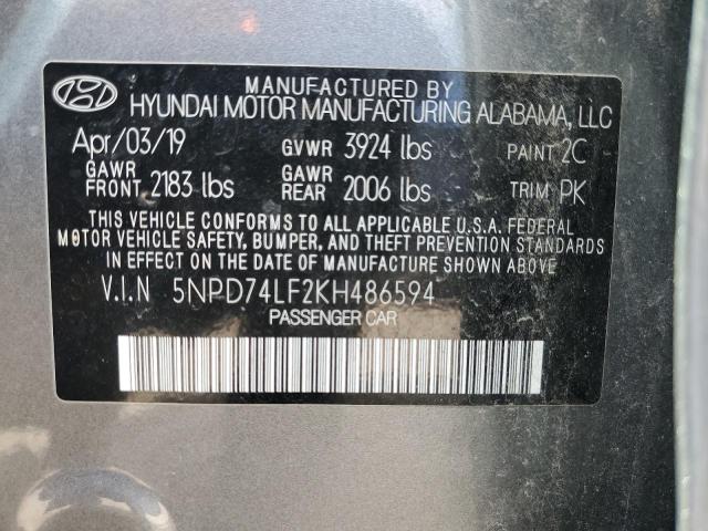 Photo 11 VIN: 5NPD74LF2KH486594 - HYUNDAI ELANTRA 