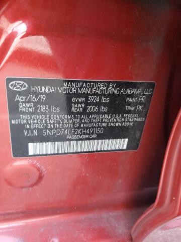 Photo 11 VIN: 5NPD74LF2KH491150 - HYUNDAI ELANTRA 