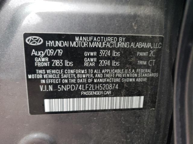 Photo 11 VIN: 5NPD74LF2LH520874 - HYUNDAI ELANTRA 4D 