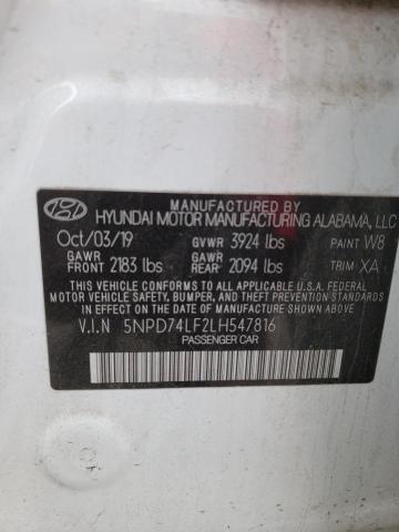 Photo 11 VIN: 5NPD74LF2LH547816 - HYUNDAI ELANTRA SE 