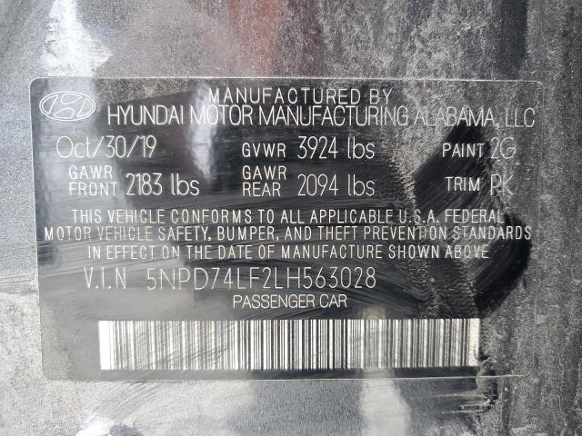 Photo 12 VIN: 5NPD74LF2LH563028 - HYUNDAI ELANTRA 