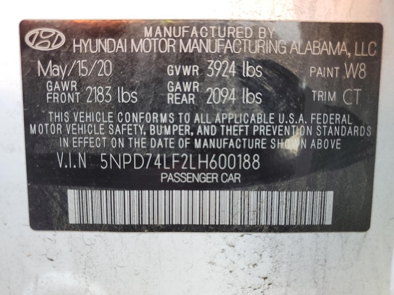 Photo 11 VIN: 5NPD74LF2LH600188 - HYUNDAI ELANTRA 