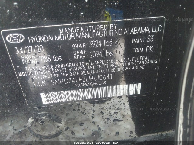 Photo 8 VIN: 5NPD74LF2LH610641 - HYUNDAI ELANTRA 