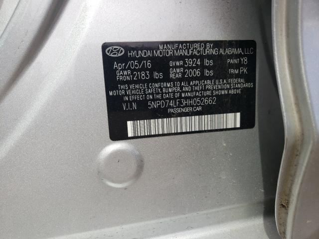 Photo 9 VIN: 5NPD74LF3HH052662 - HYUNDAI ELANTRA SE 