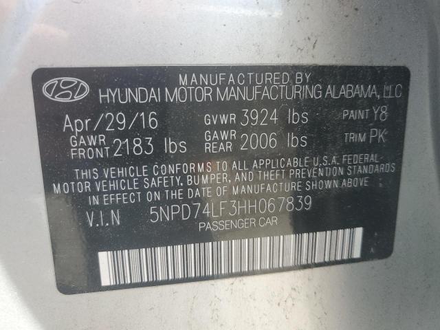 Photo 12 VIN: 5NPD74LF3HH067839 - HYUNDAI ELANTRA SE 